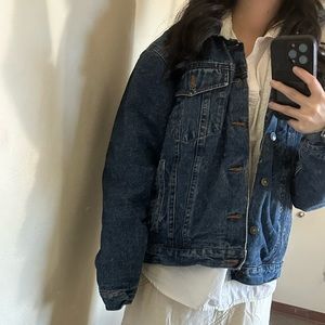 Medium Wash Shearling Denim Jacket